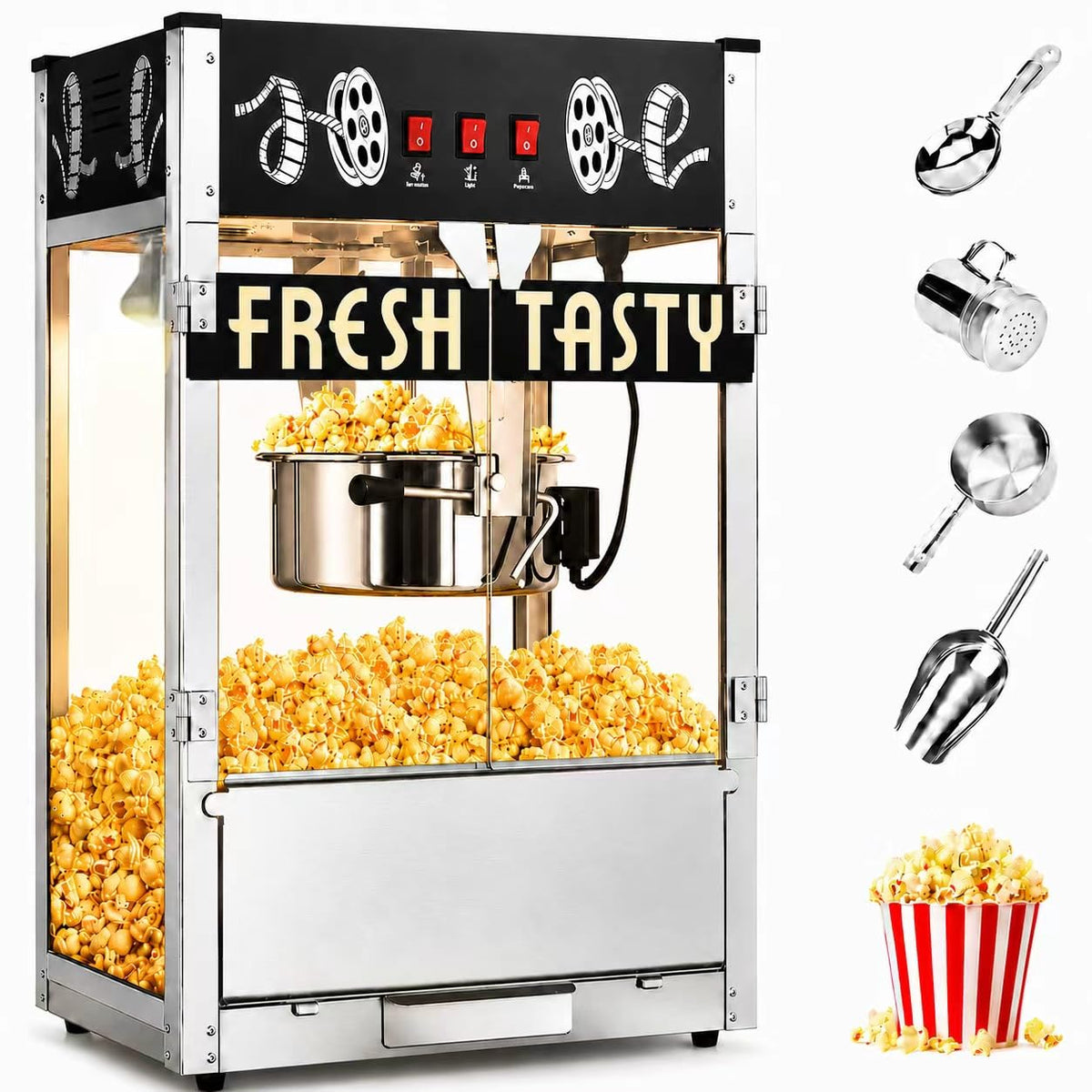 ELOMBR Popcorn Machine,Table Top Popcorn Maker Machine