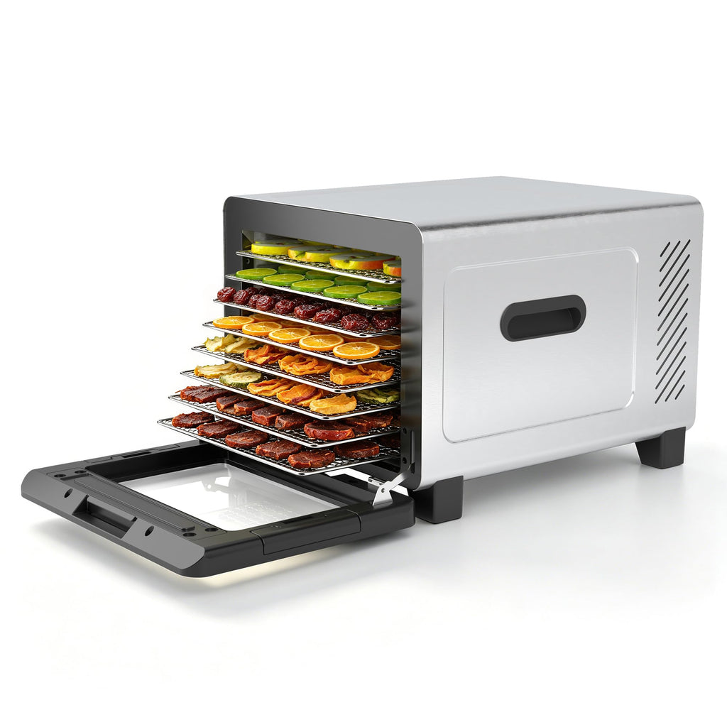 8-Tray Stainless Steel Food Dehydrator with Digital Temperature Control