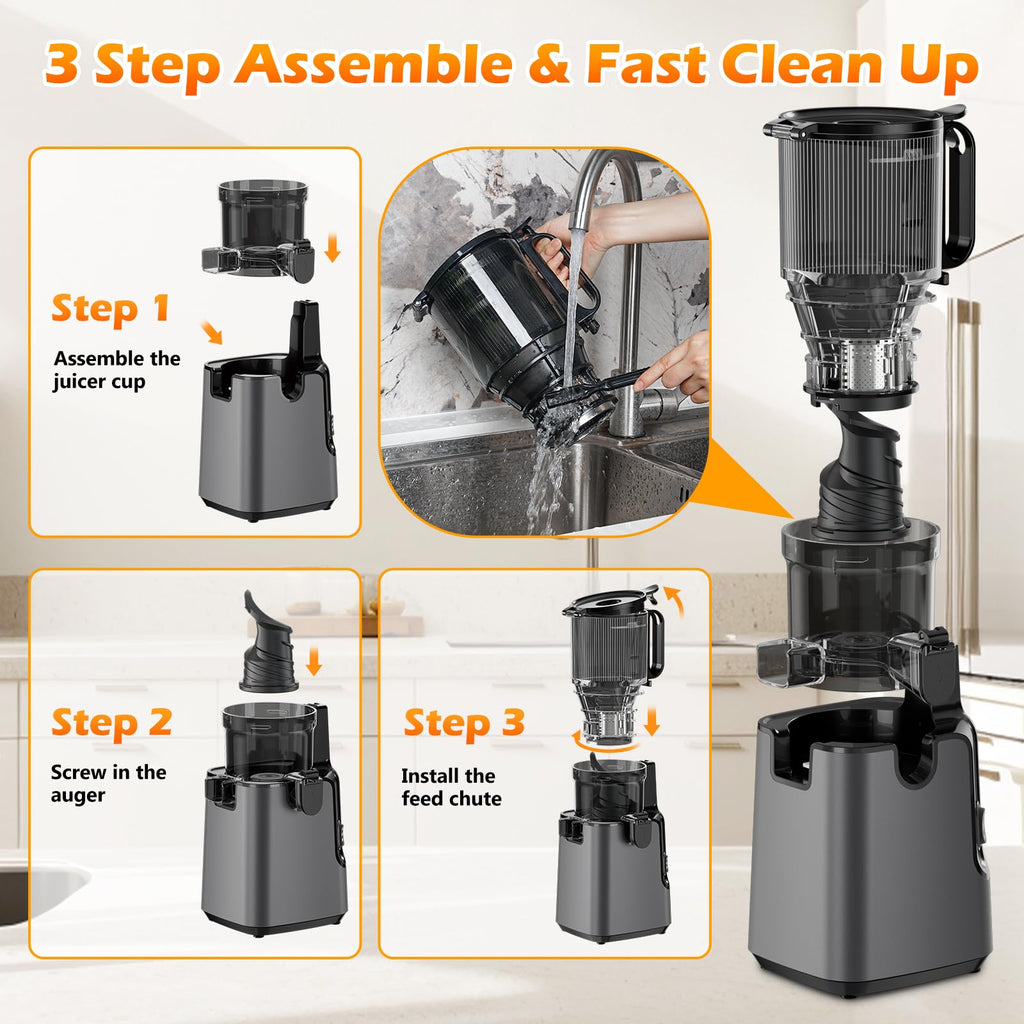 400W Cold Press Juicer with 5.8" Large Chute