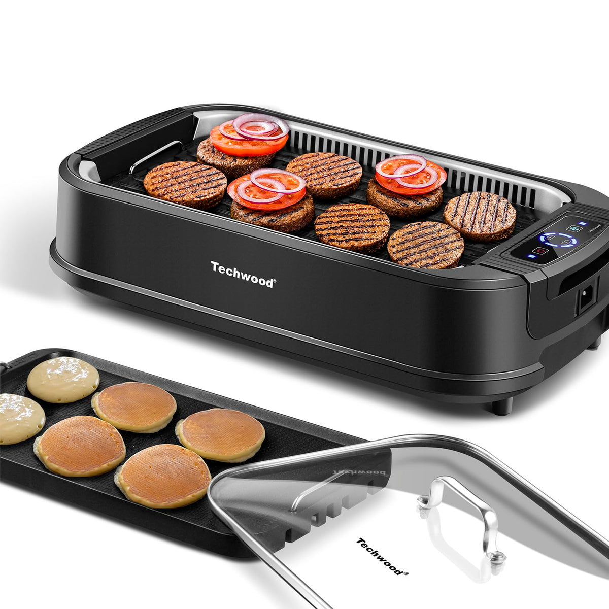 1500W Smokeless Electric Grill with Smart Control Panel