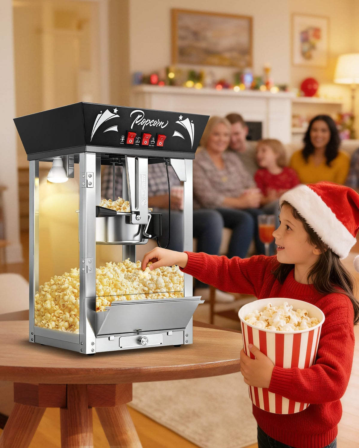ELOMBR Popcorn Machine,Table Top Popcorn Maker Machine