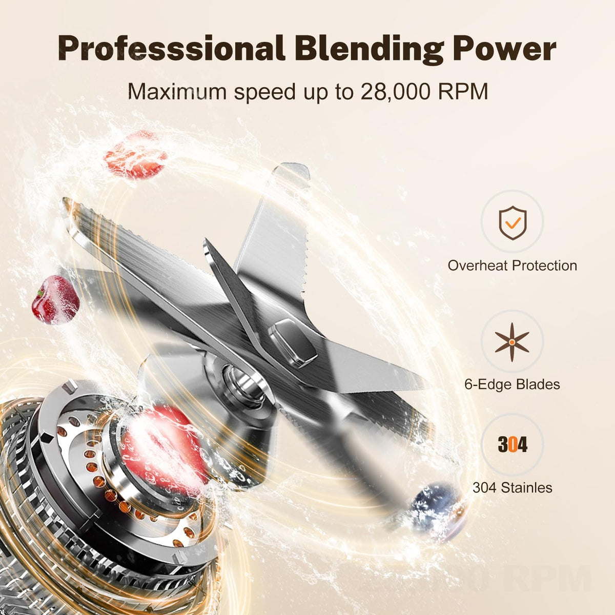1800W High-Speed Blender with 70 oz Pitcher & To-Go Cup