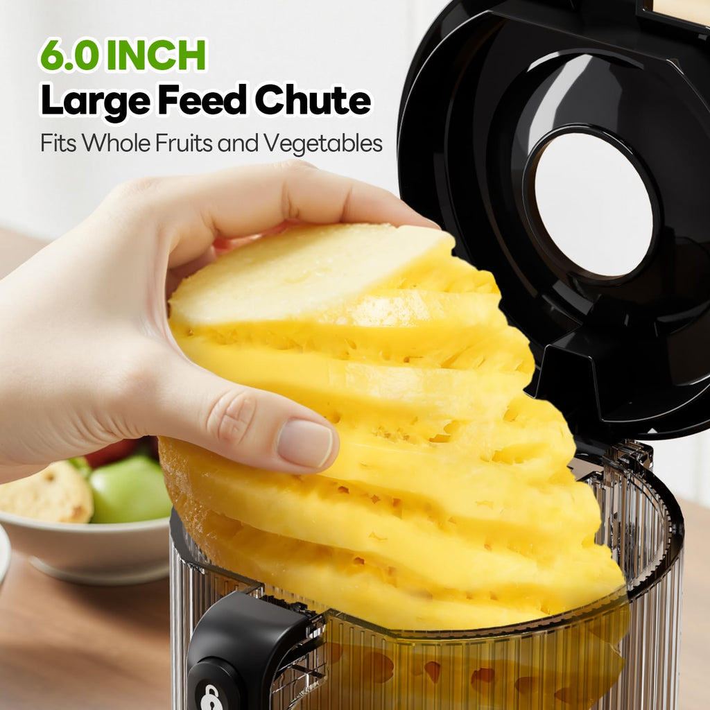 ECOSELF Juicer Machines, With Recipe Cold Press Juicer 6.0" Feed Chute