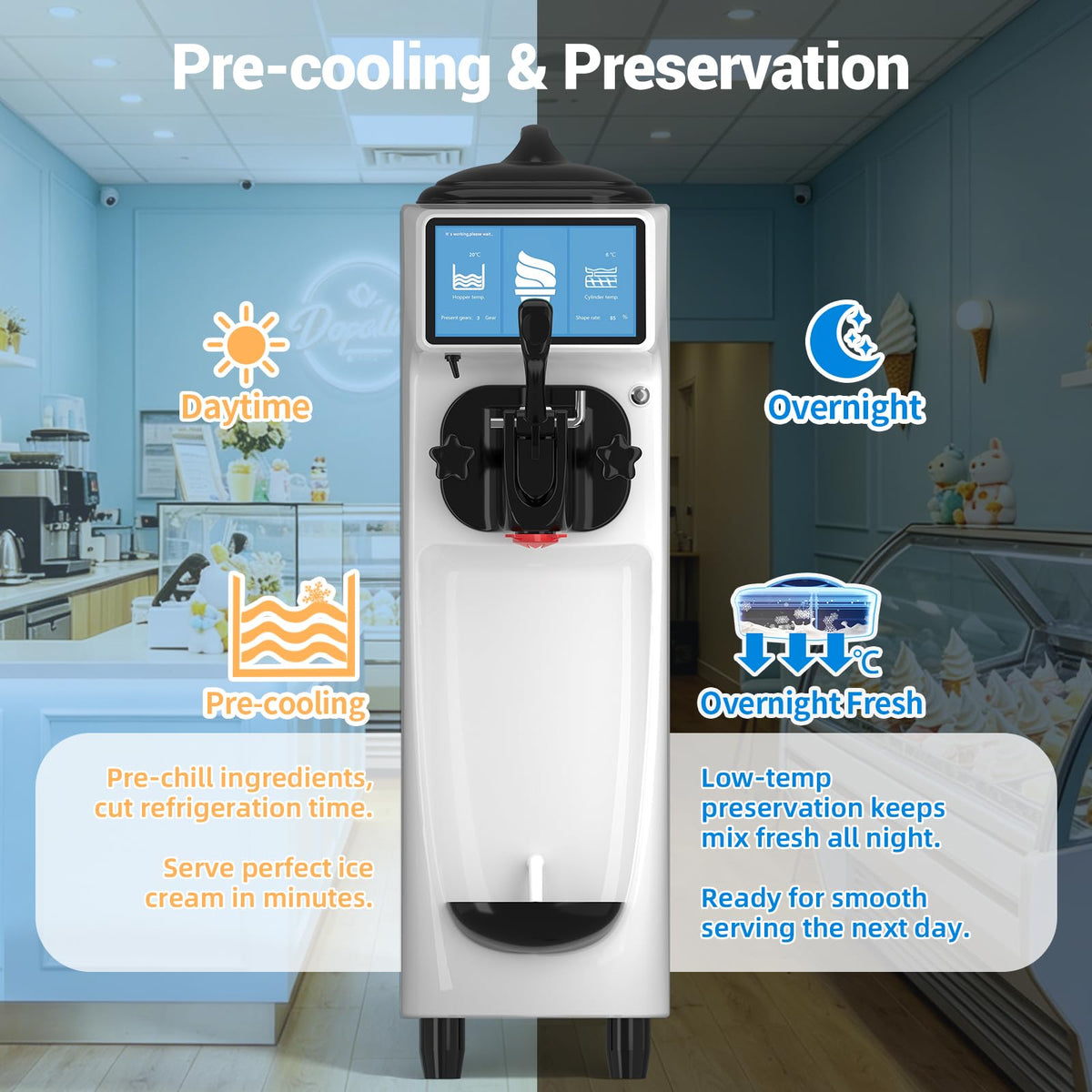 GSEICE Soft Serve Ice Cream Machine ETL
