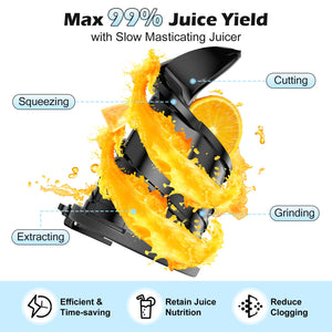 400W Cold Press Juicer with 5.8" Large Chute