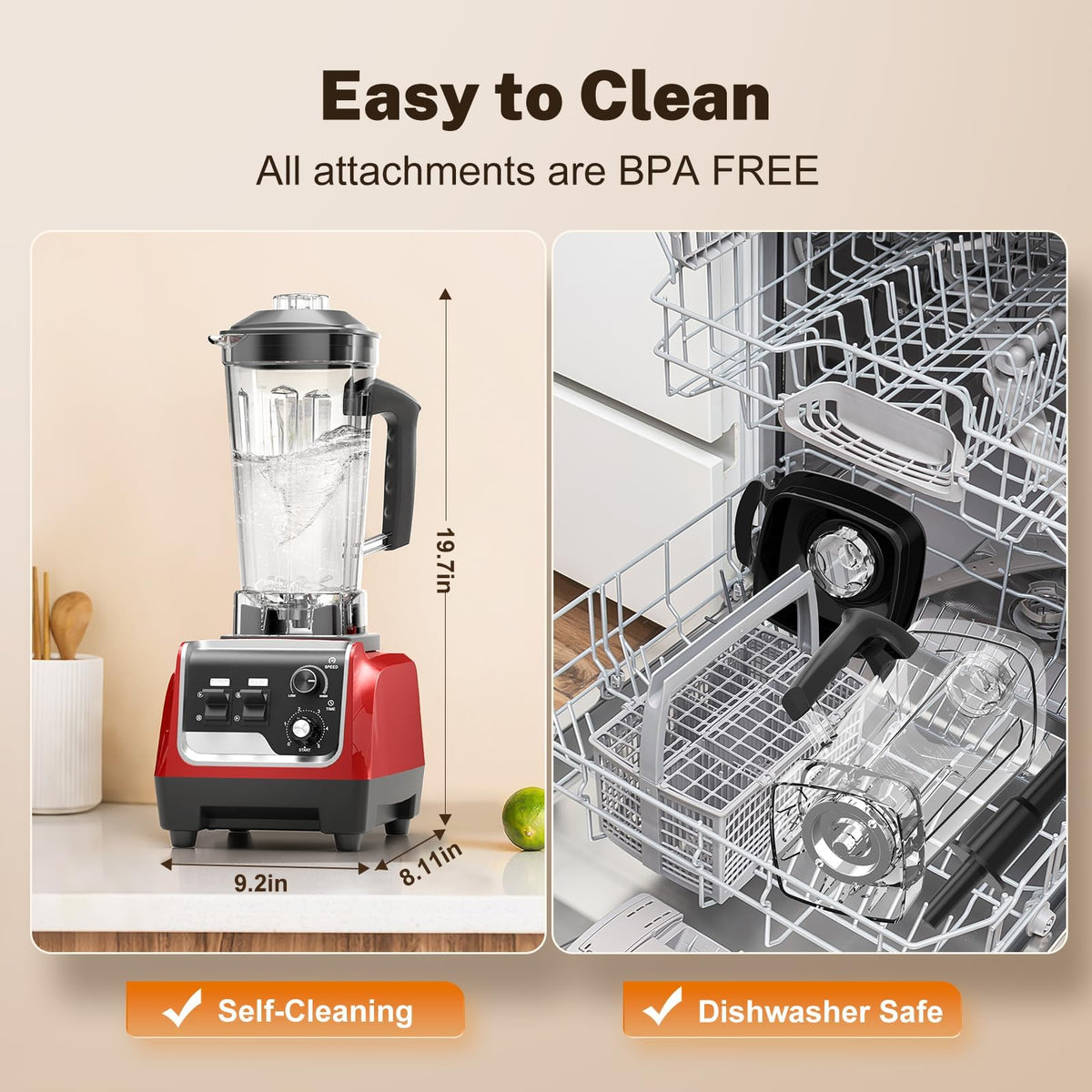 1800W High-Speed Blender with 70 oz Pitcher & To-Go Cup
