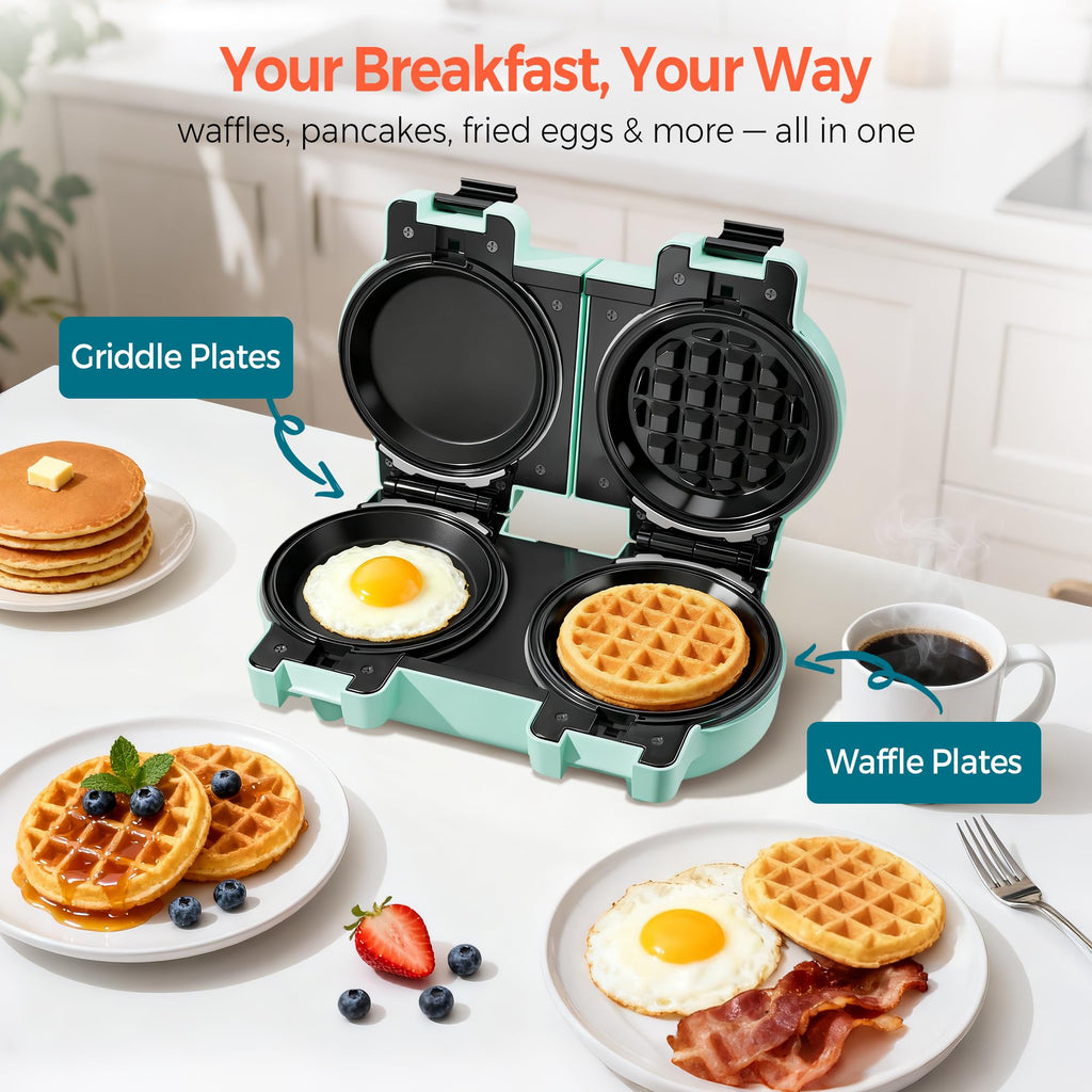 2-in-1 Double Waffle & Pancake Maker