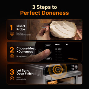 27 Qt 12-in-1 Air Fryer Toaster Oven with Meat Thermometer