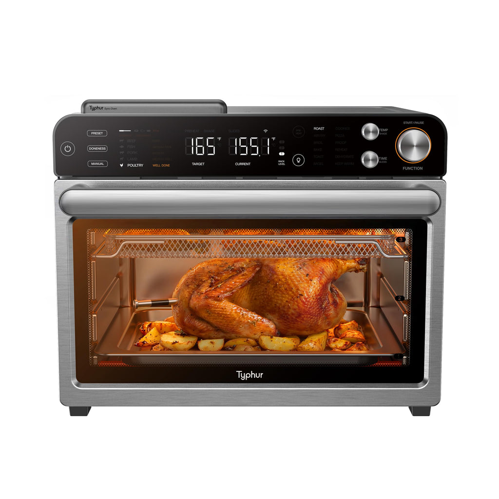 27 Qt 12-in-1 Air Fryer Toaster Oven with Meat Thermometer
