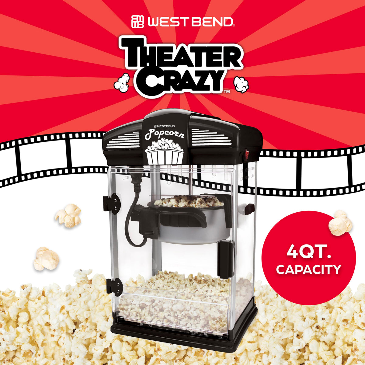 Movie Theater Popcorn Maker with Nonstick Kettle