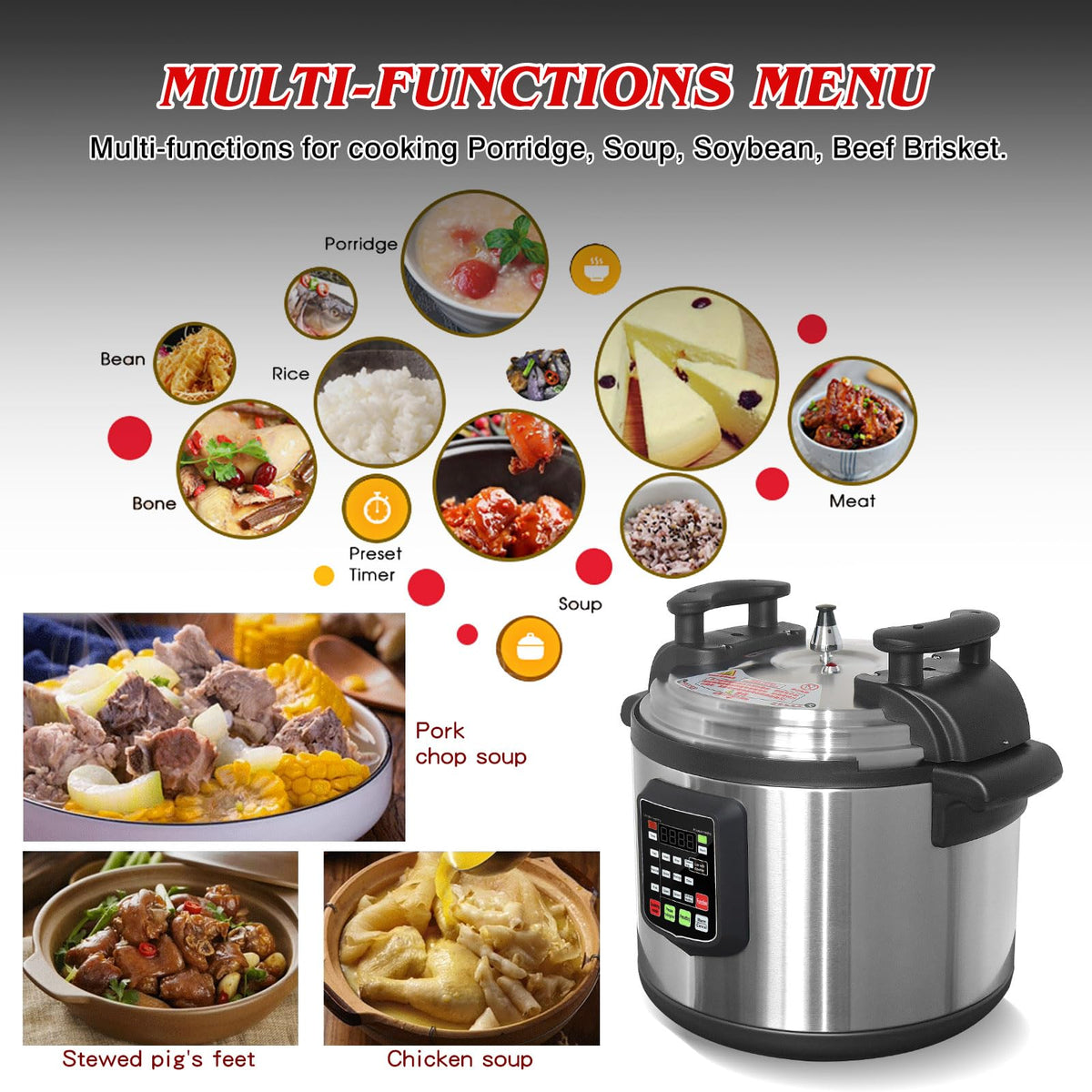 21L Commercial Electric Pressure Cooker & Multi-Cooker