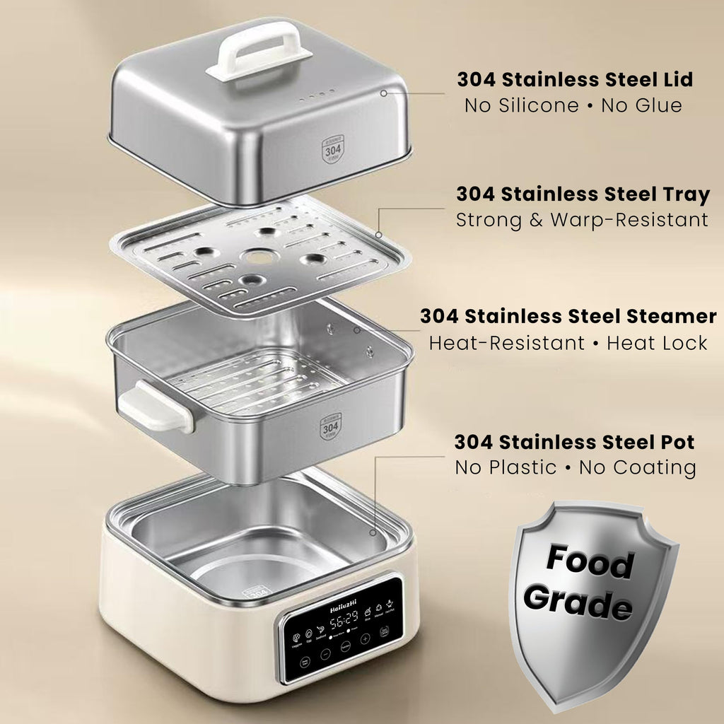 12.7 Qt Double-Tier Electric Food Steamer