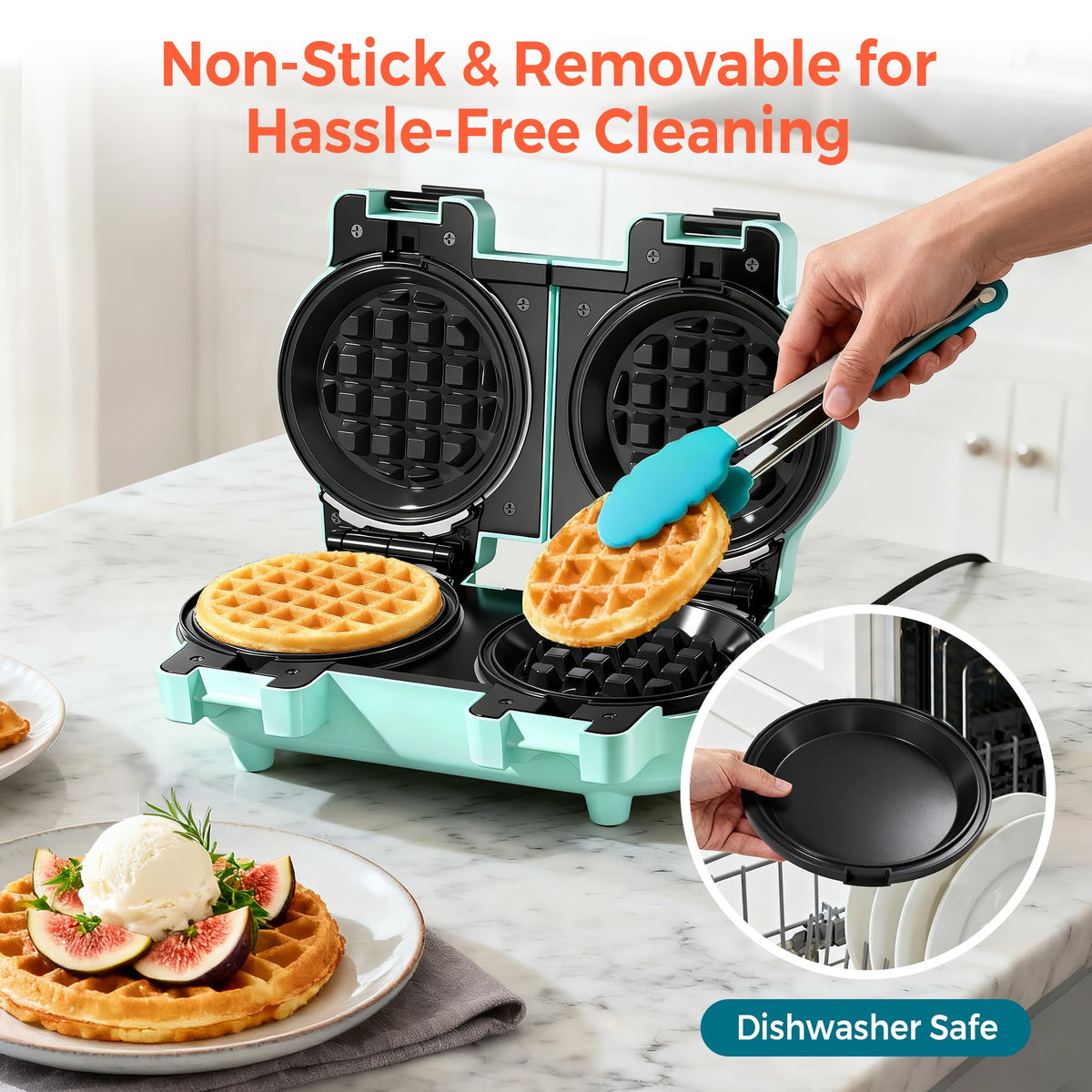 2-in-1 Double Waffle & Pancake Maker