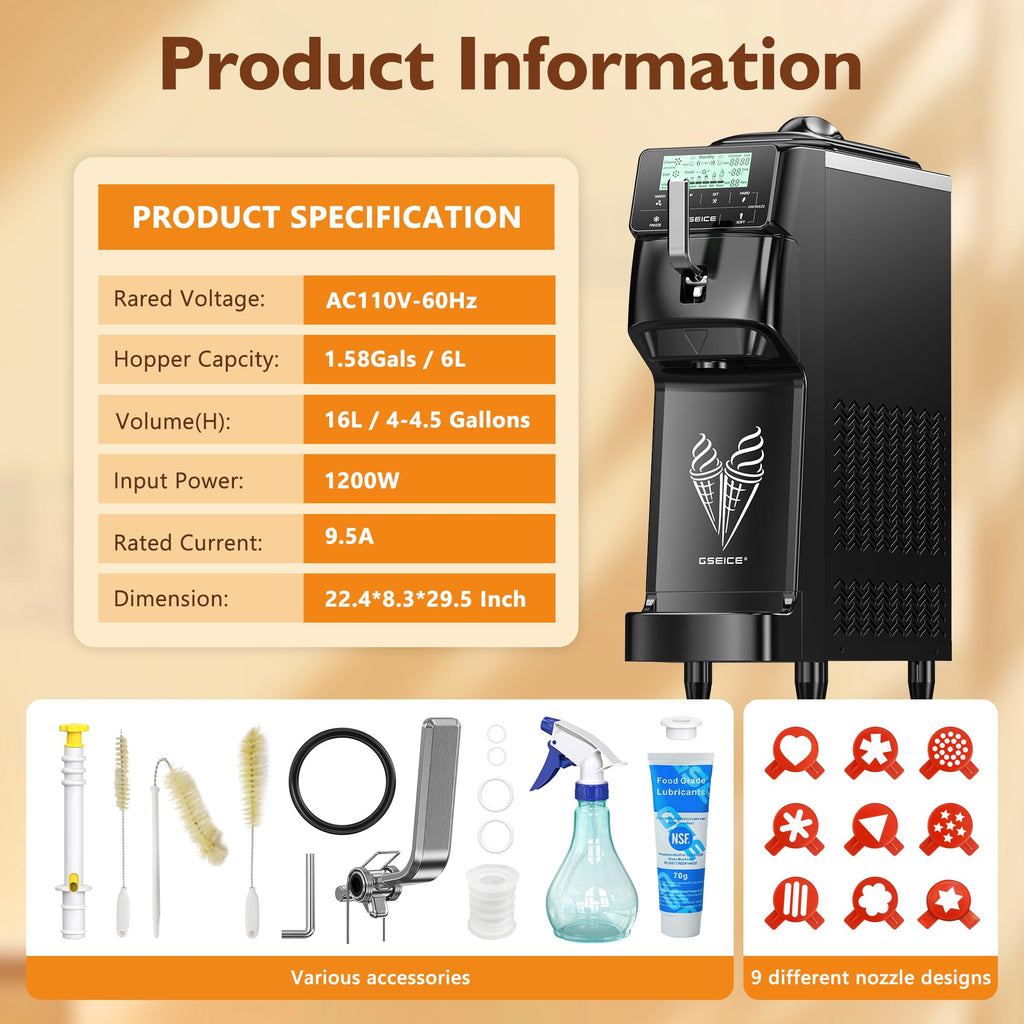 Commercial Soft Serve Ice Cream Maker Machine