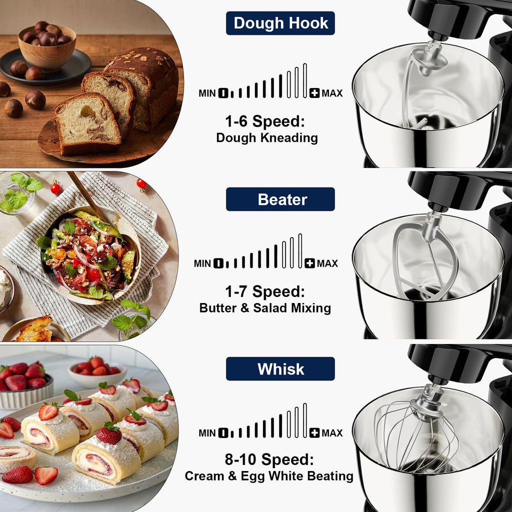 10-Speed Stand Mixer with 4.2 & 5.3 Qt Bowls