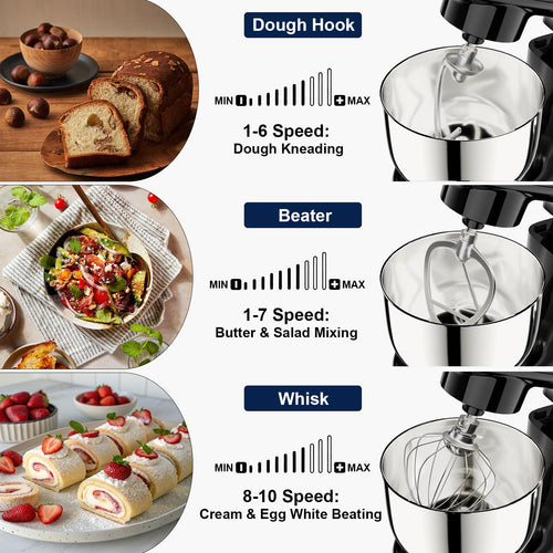 10-Speed Stand Mixer with 4.2 & 5.3 Qt Bowls