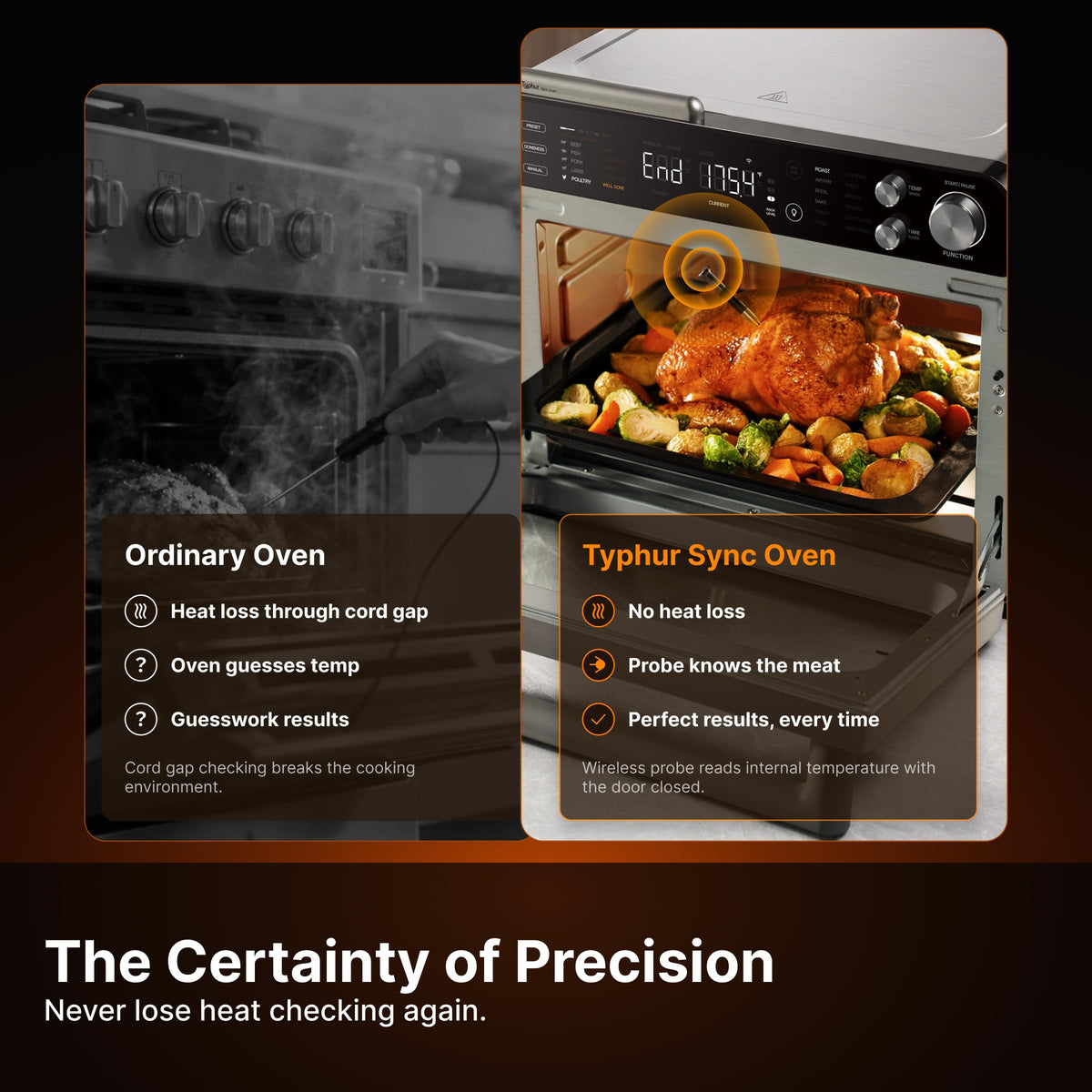 27 Qt 12-in-1 Air Fryer Toaster Oven with Meat Thermometer