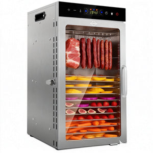 800W Stainless Steel Food Dehydrator with 24H Timer
