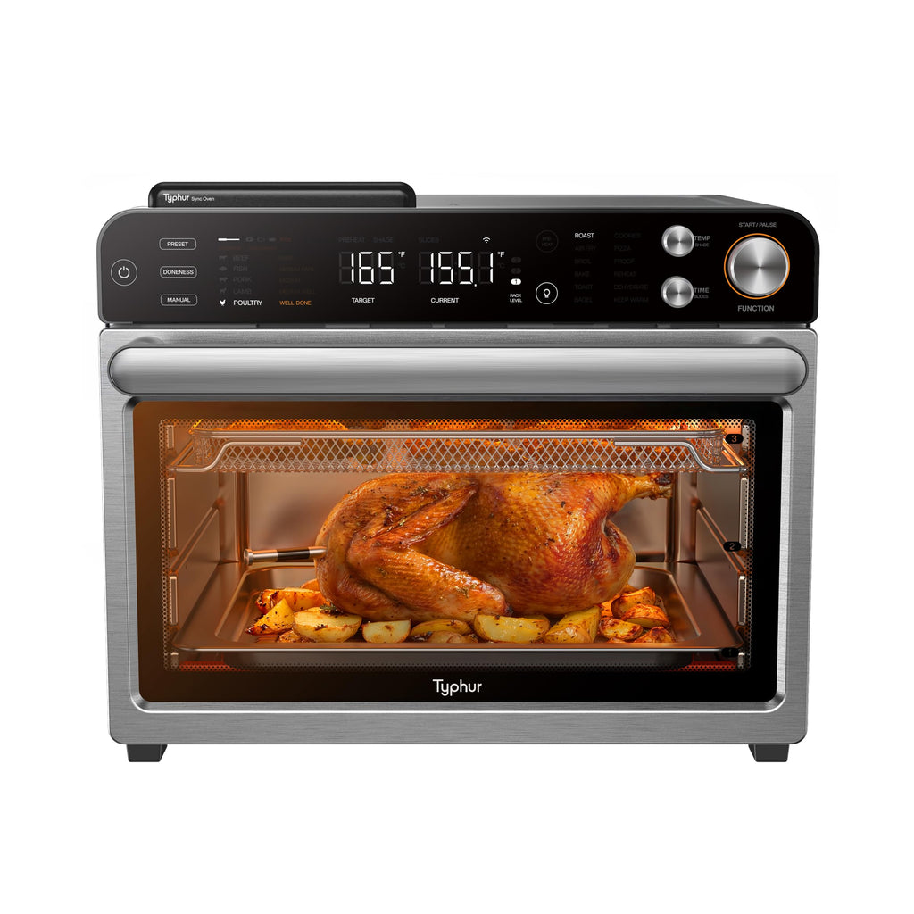 27 Qt 12-in-1 Air Fryer Toaster Oven with Meat Thermometer