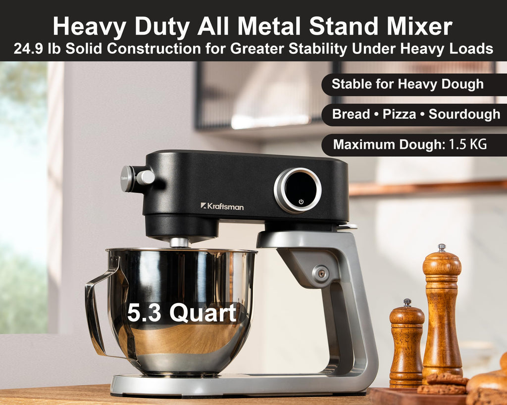5.3 Qt All-Metal 8-Speed Stand Mixer with Timer