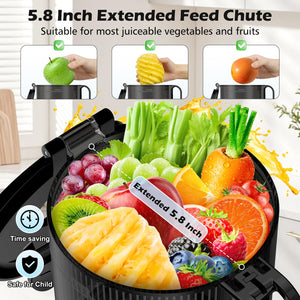 400W Cold Press Juicer with 5.8" Large Chute