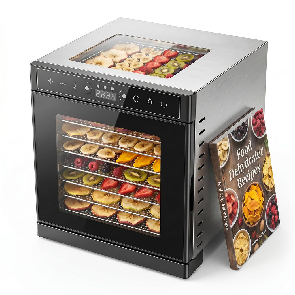 800W Stainless Steel Food Dehydrator with 24H Timer