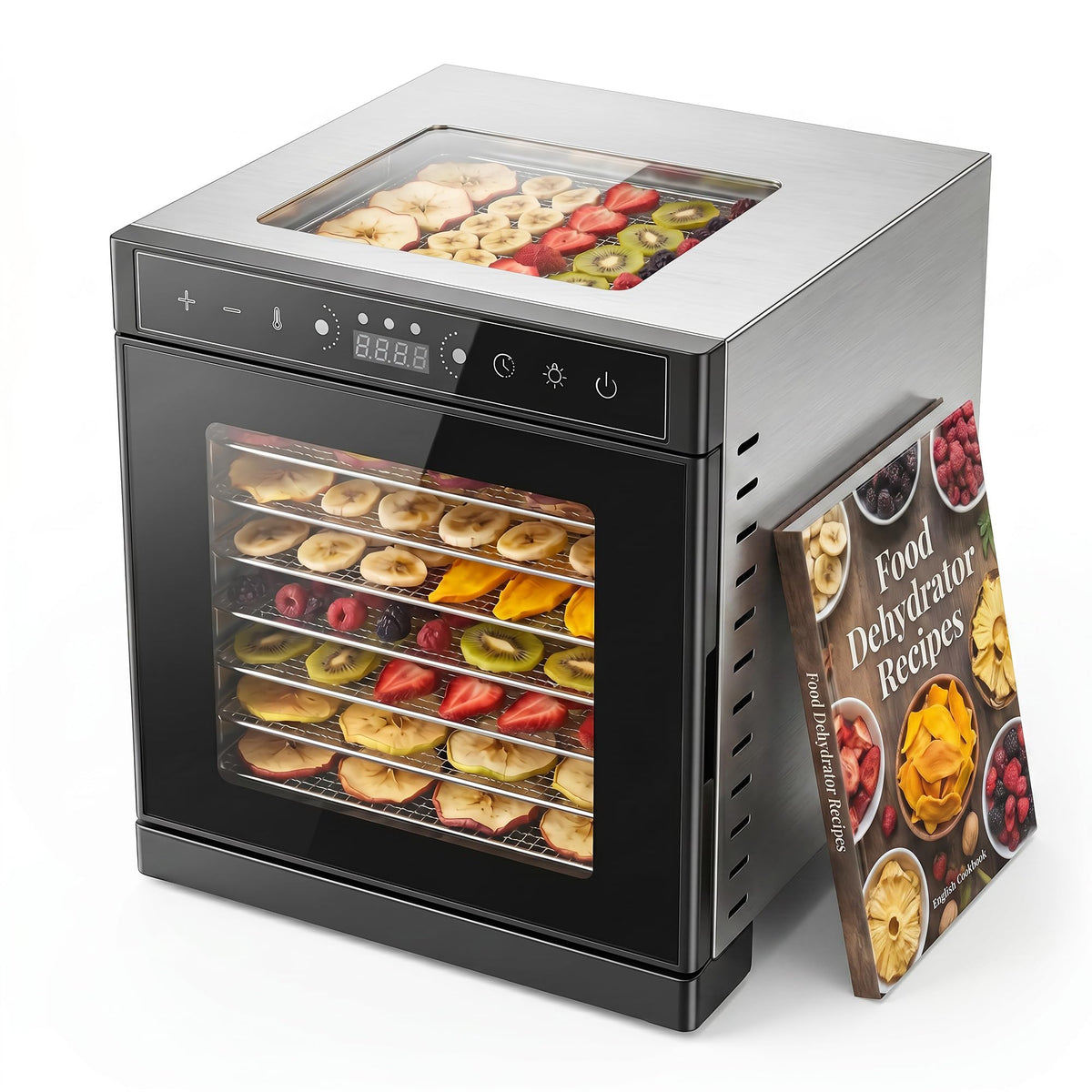 800W Stainless Steel Food Dehydrator with 24H Timer