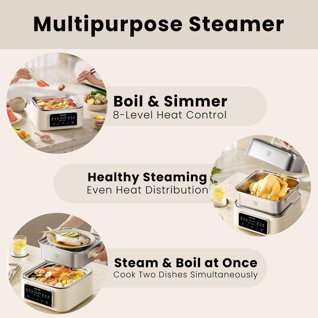 12.7 Qt Double-Tier Electric Food Steamer