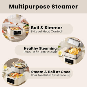12.7 Qt Double-Tier Electric Food Steamer