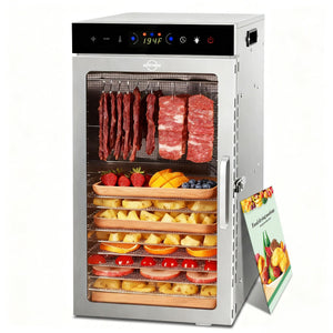 800W Stainless Steel Food Dehydrator with 24H Timer