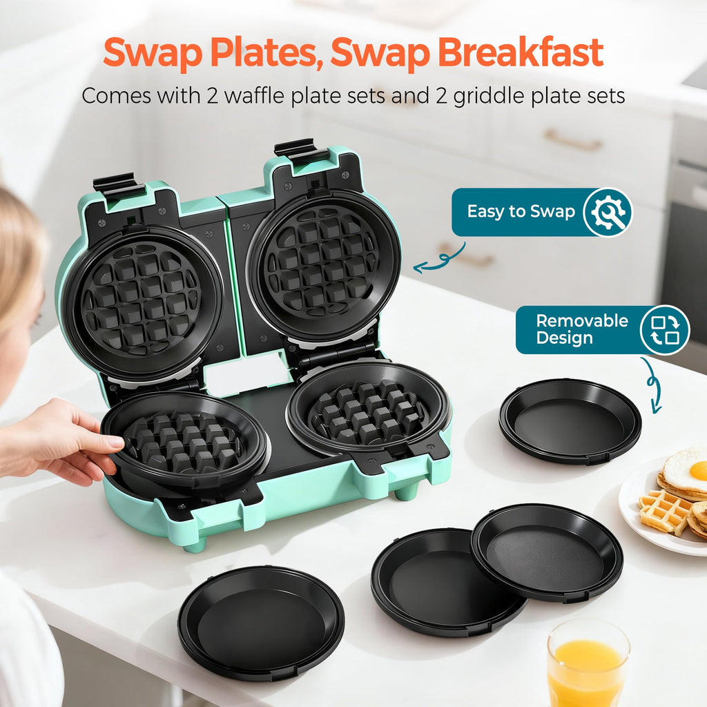 2-in-1 Double Waffle & Pancake Maker