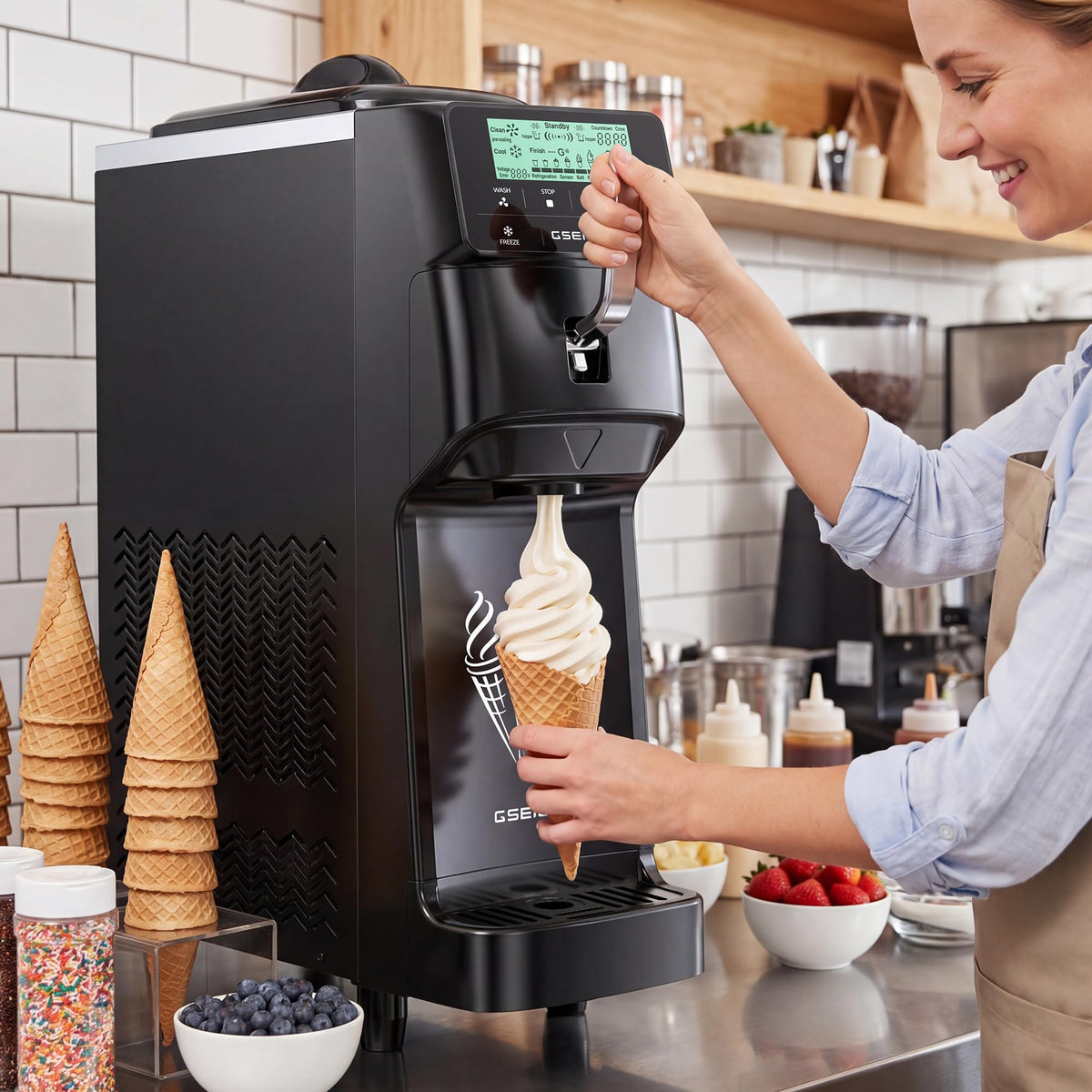 Commercial Soft Serve Ice Cream Maker Machine