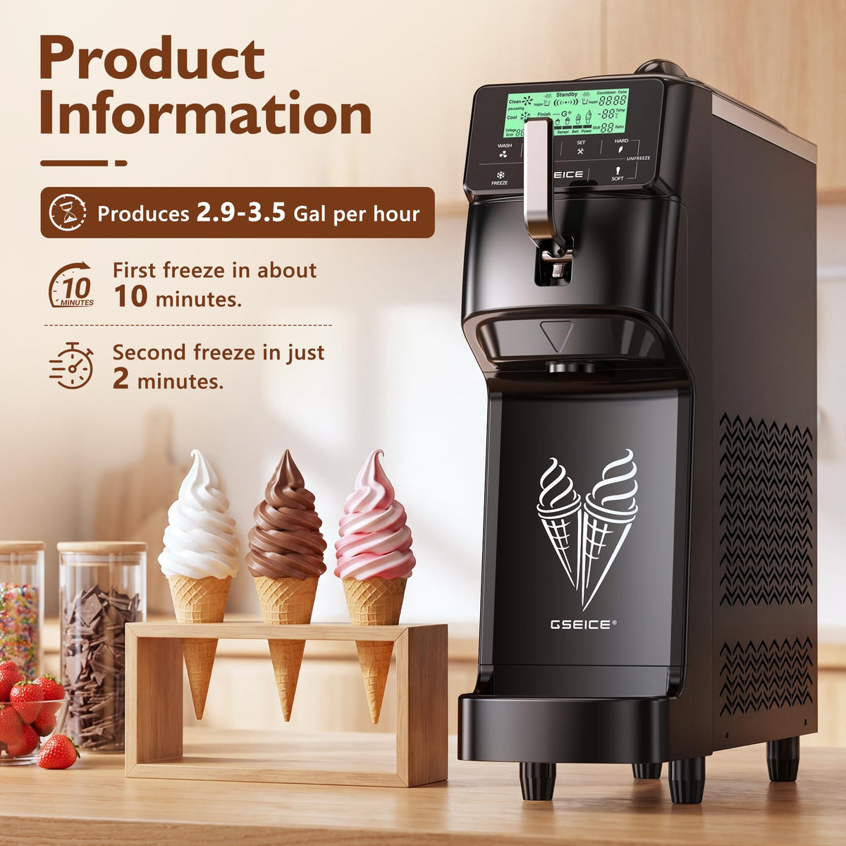 Commercial Soft Serve Ice Cream Maker Machine