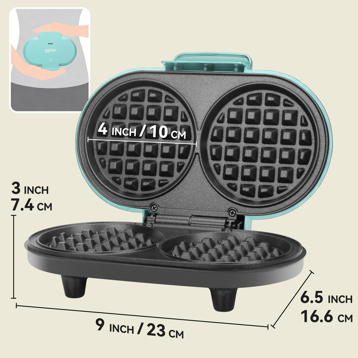 Double Mini Waffle Maker 02