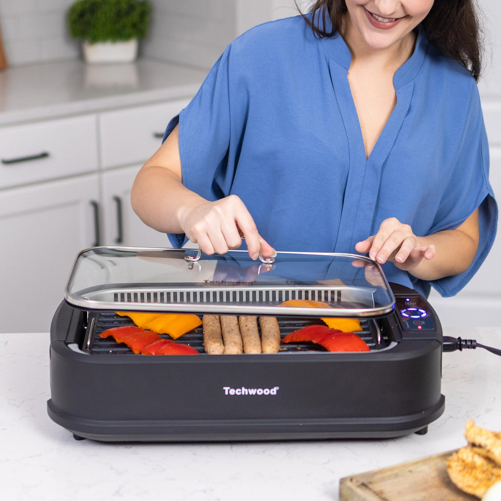 1500W Smokeless Electric Grill with Smart Control Panel