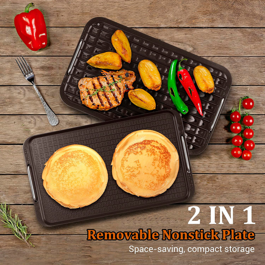 1500W Smokeless Electric Grill with Smart Control Panel
